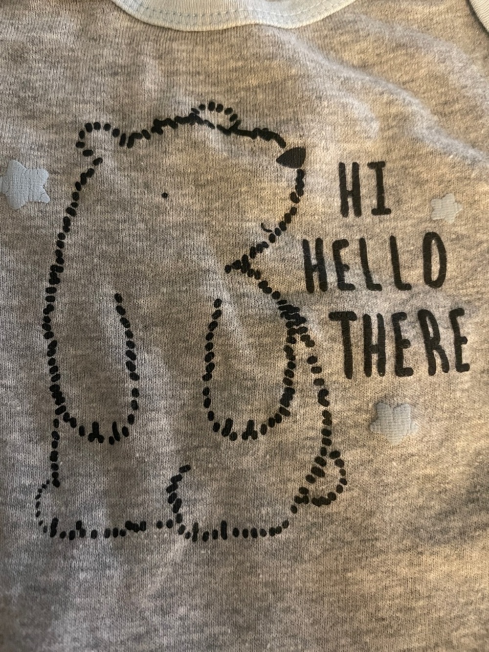 2pc Outfit Gray Baby Bear Tee with 'Hi Hello There' Print + Leggings